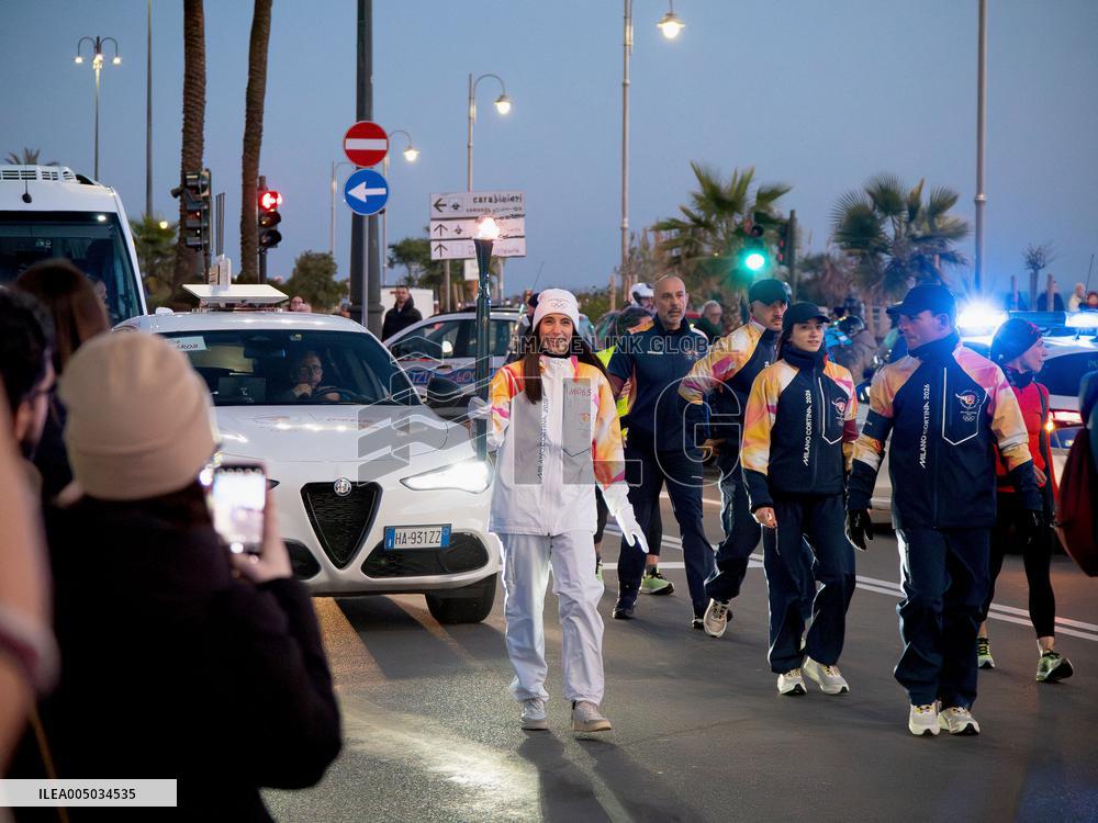 Olympic Flame Along Corso Italia - Genoa