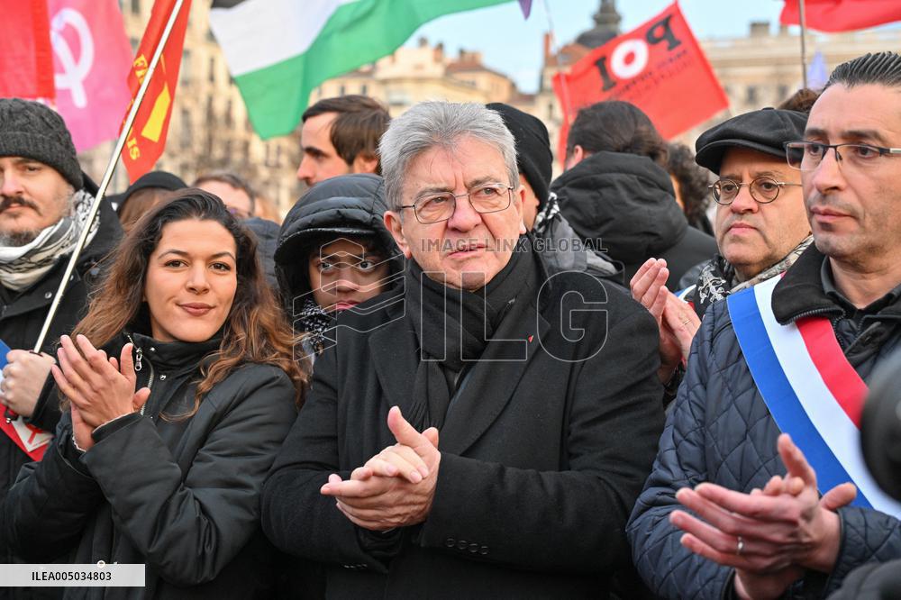 Jean Luc Melenchon At Pro Venezuela Rally - Lyon