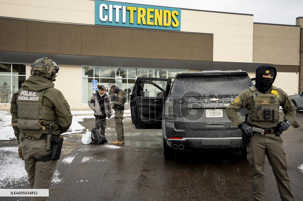 Federal Agents Check A Person's Identification - Minneapolis
