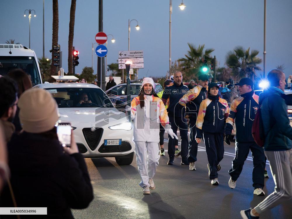 Olympic Flame Along Corso Italia - Genoa