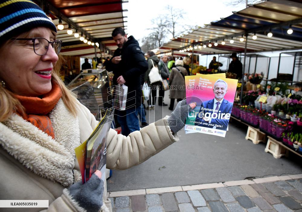 Emmanuel Gregoire, First Market Of The United Left - Paris