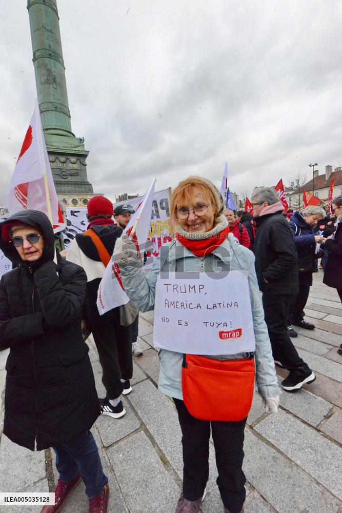 Rally Against US Intervention In Venezuela - Paris