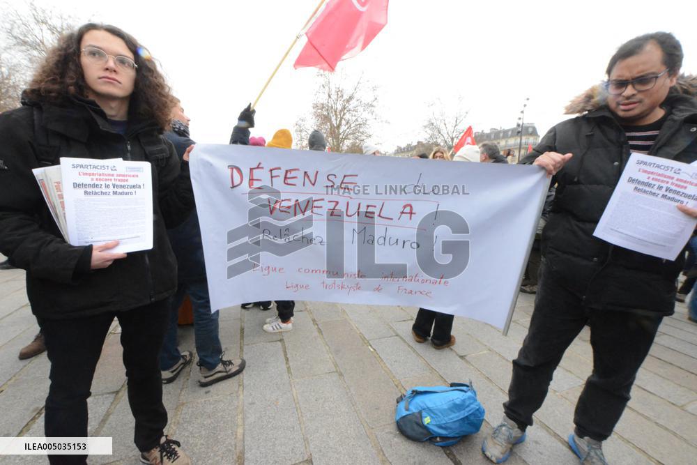 Rally Against US Intervention In Venezuela - Paris