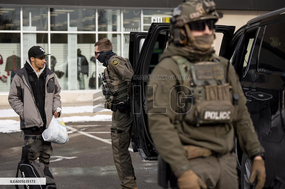 Federal Agents Check A Person's Identification - Minneapolis