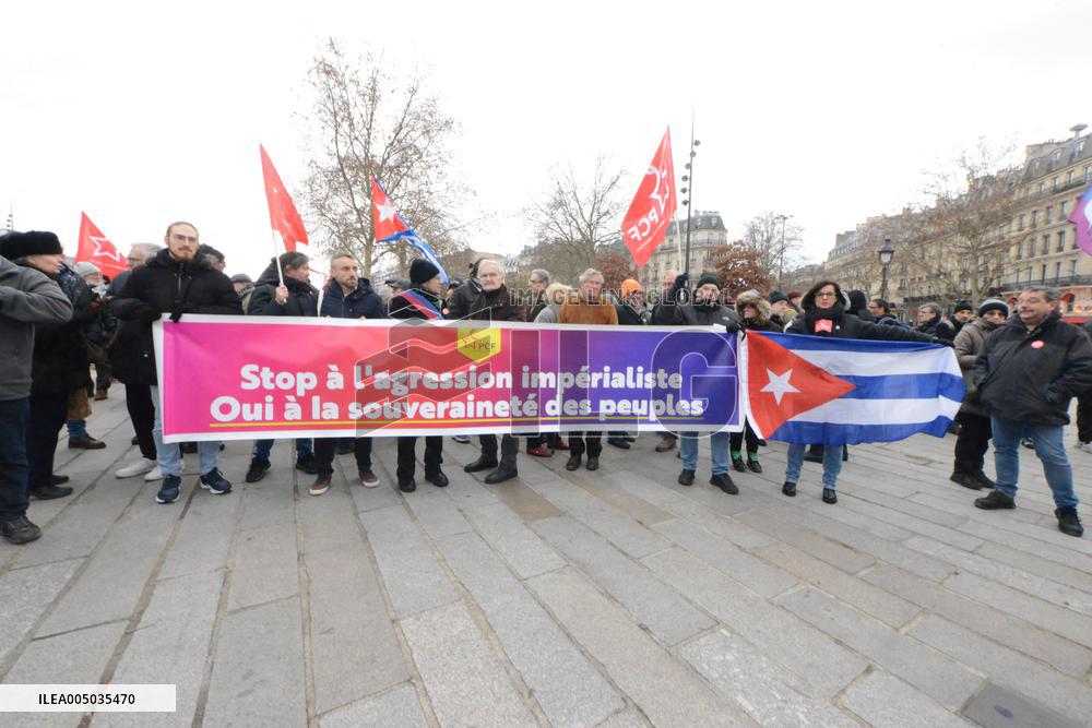 Rally Against US Intervention In Venezuela - Paris