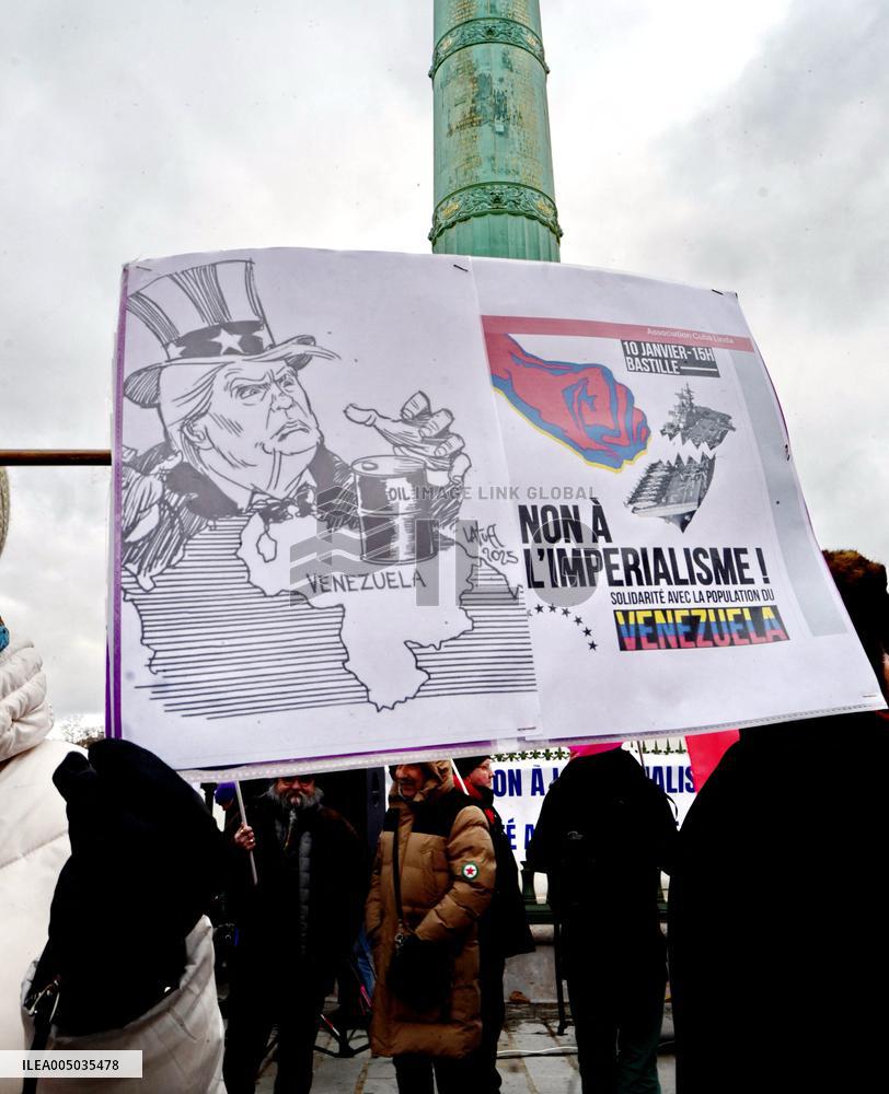 Rally Against US Intervention In Venezuela - Paris