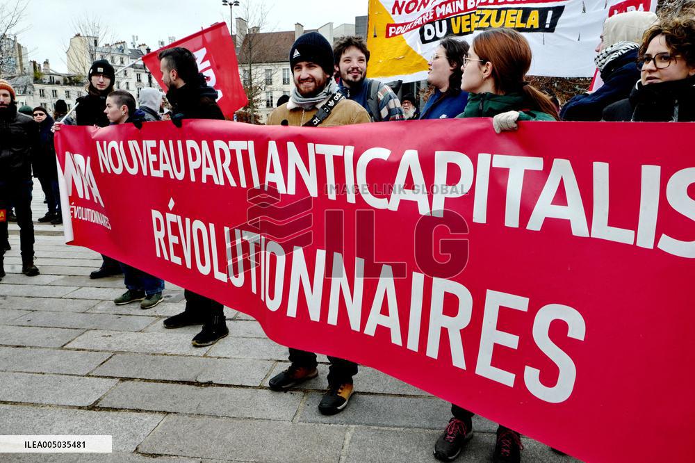 Rally Against US Intervention In Venezuela - Paris