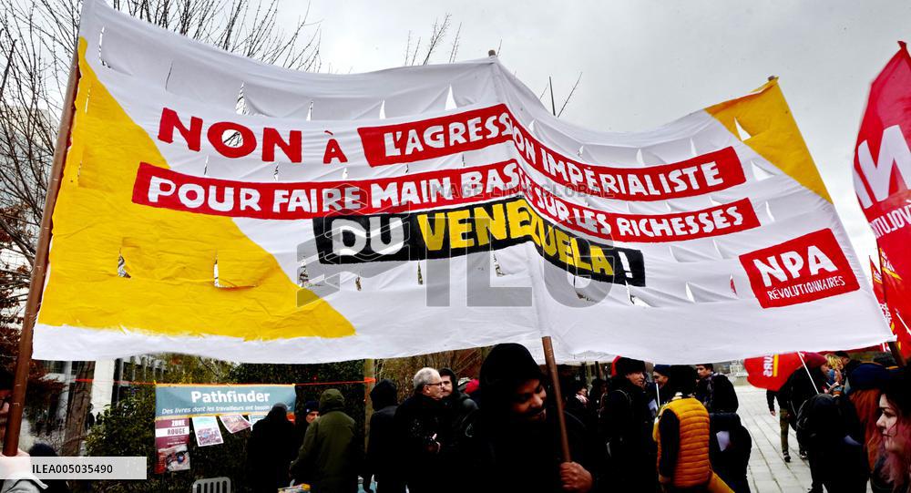 Rally Against US Intervention In Venezuela - Paris