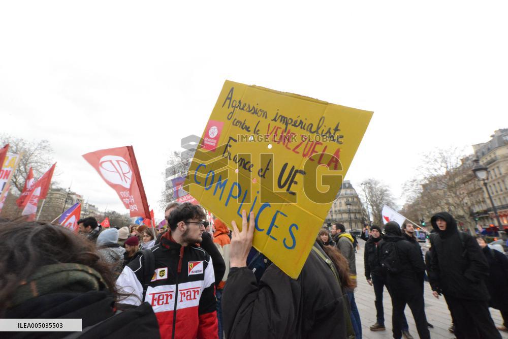 Rally Against US Intervention In Venezuela - Paris