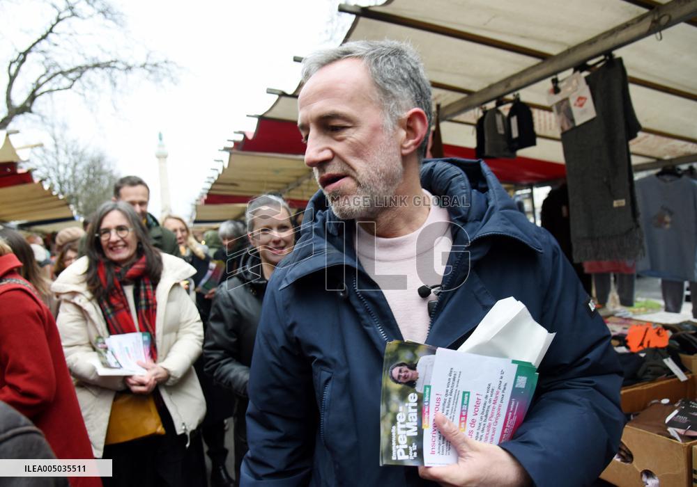Emmanuel Gregoire, First Market Of The United Left - Paris