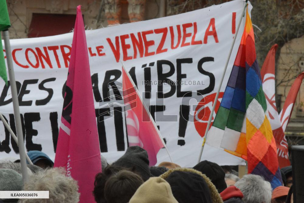Rally Against US Intervention In Venezuela - Paris