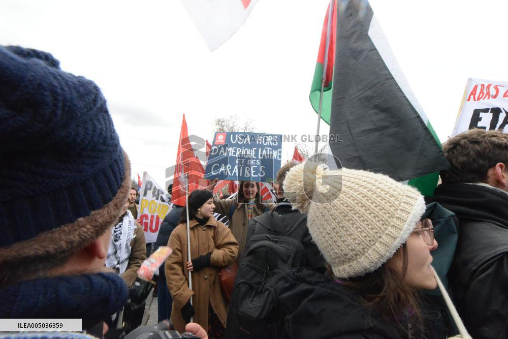 Rally Against US Intervention In Venezuela - Paris