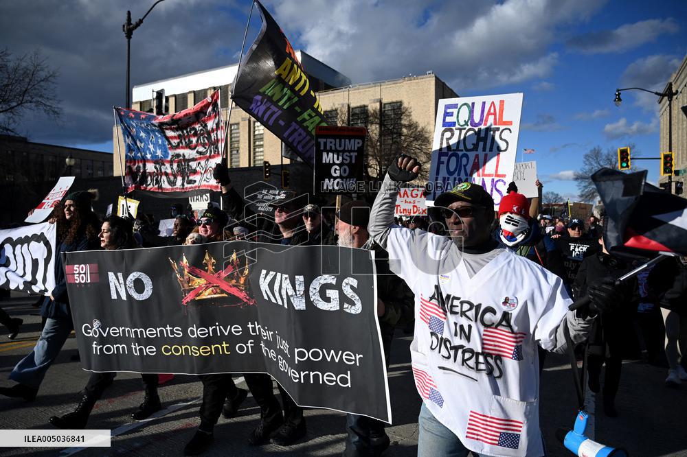 Anti-ICE protesters gather outside the US Immigration and Customs Enforcement (ICE)  headquarters