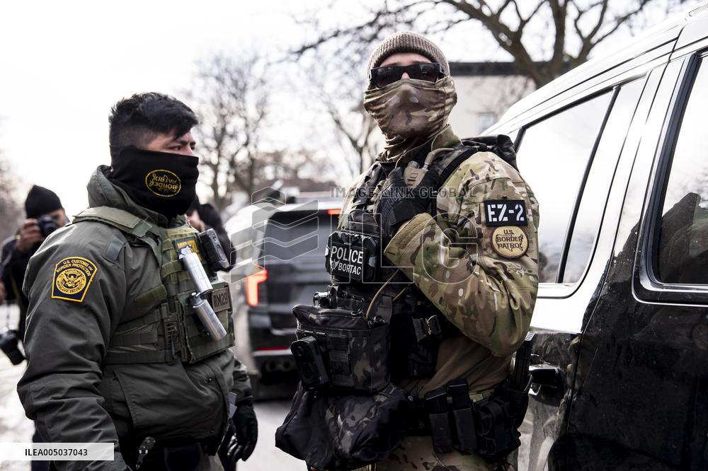 Federal Agents During A Patrol In Minneapolis
