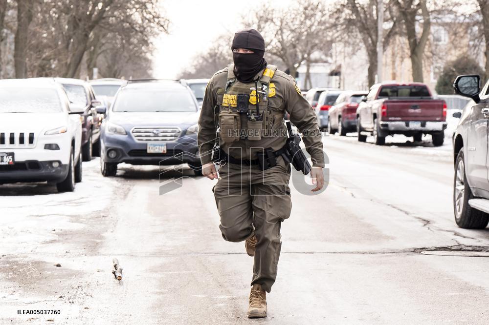 Federal Agents During A Patrol In Minneapolis