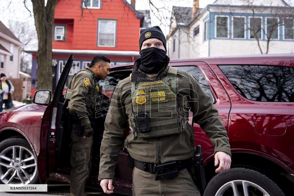 Federal Agents During A Patrol In Minneapolis