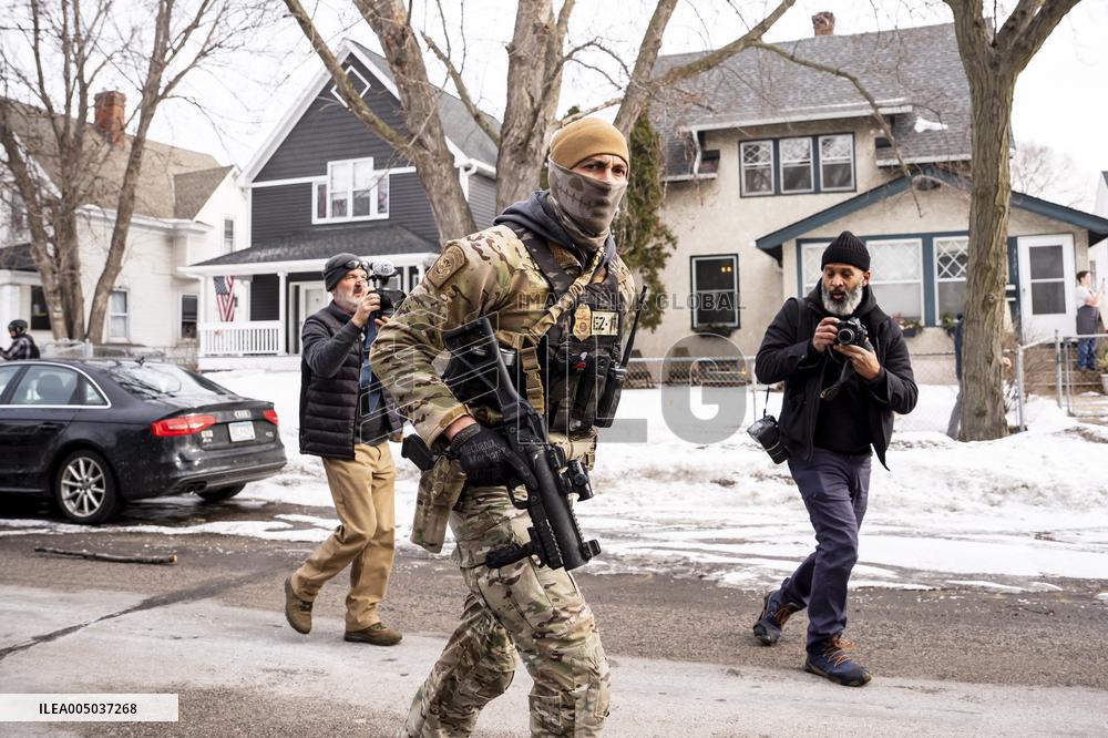 Federal Agents During A Patrol In Minneapolis