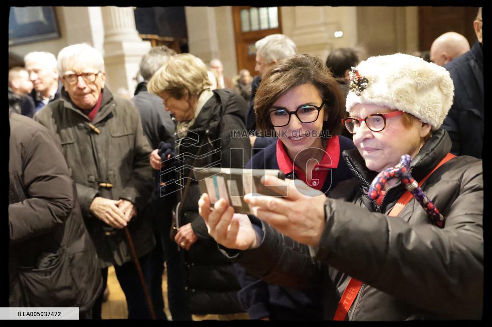 Exclusive - Rachida Dati at Galette Des Rois Celebration in Eglise Saint Francois Xavier - Paris