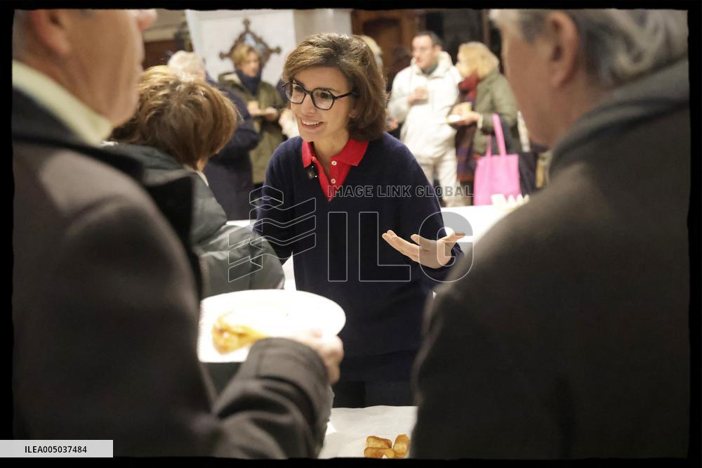 Exclusive - Rachida Dati at Galette Des Rois Celebration in Eglise Saint Francois Xavier - Paris