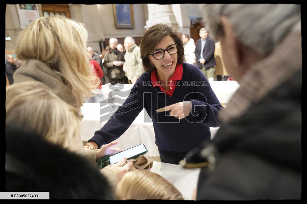 Exclusive - Rachida Dati at Galette Des Rois Celebration in Eglise Saint Francois Xavier - Paris