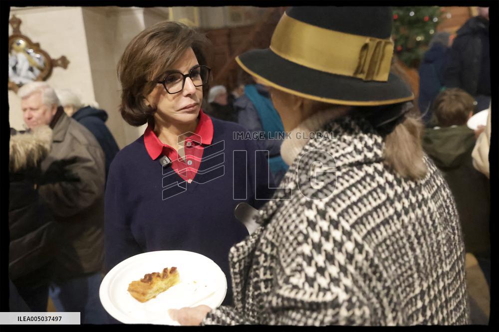 Exclusive - Rachida Dati at Galette Des Rois Celebration in Eglise Saint Francois Xavier - Paris