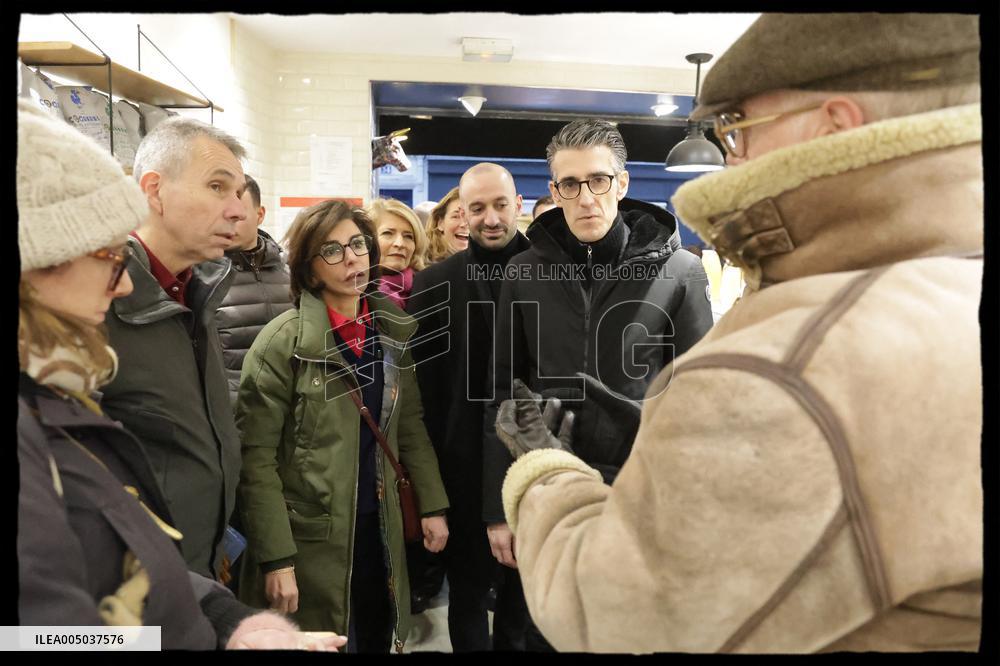 Exclusive - Walking Tour with Rachida Dati In Rue d'Auteuil - Paris