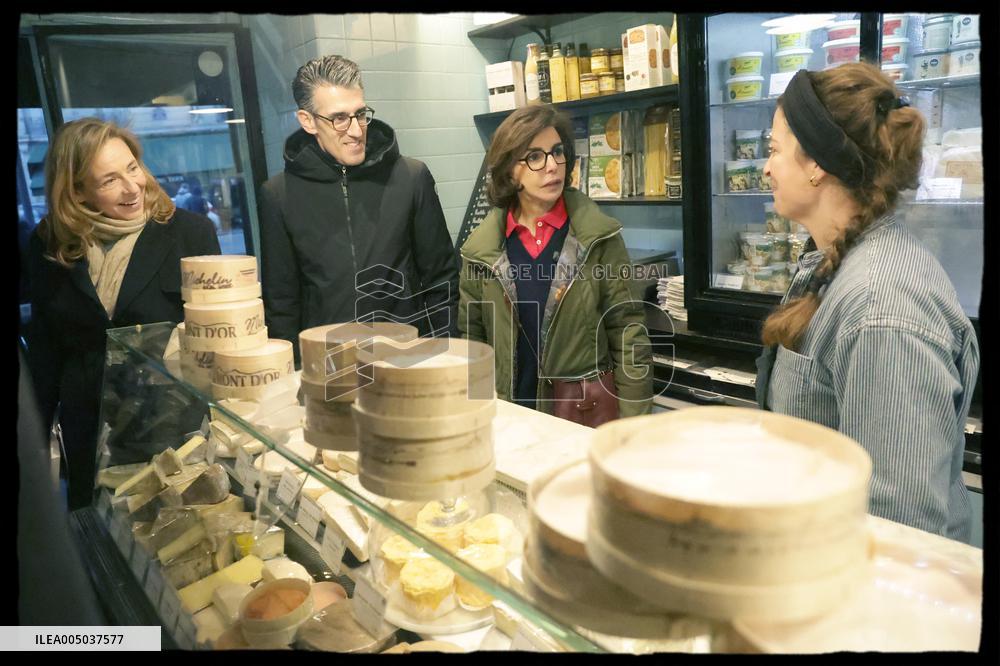 Exclusive - Walking Tour with Rachida Dati In Rue d'Auteuil - Paris