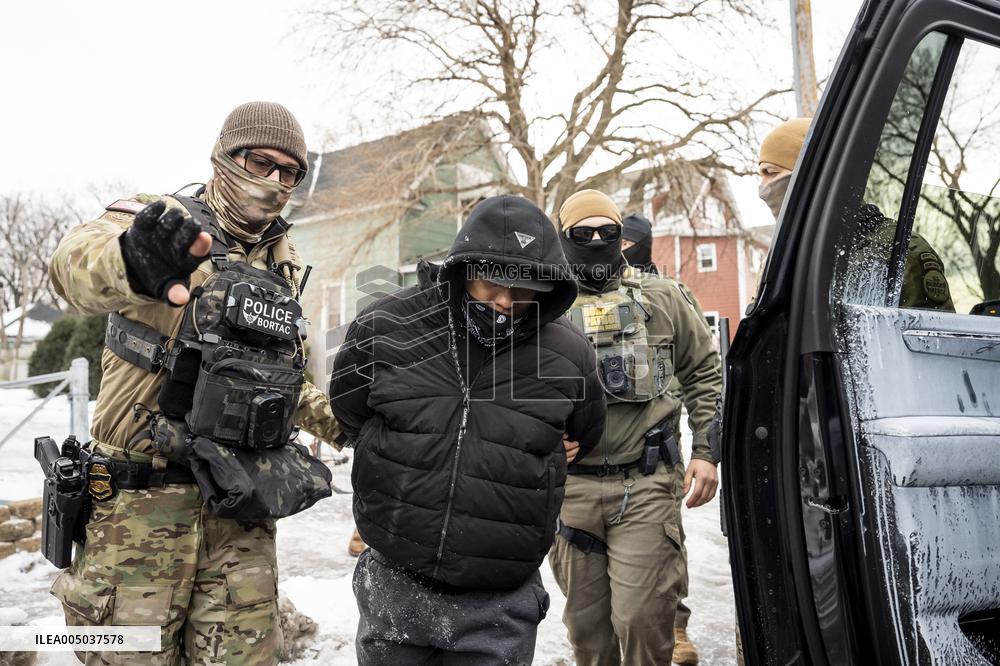 Federal Agents During A Patrol In Minneapolis