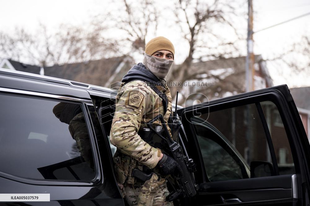 Federal Agents During A Patrol In Minneapolis