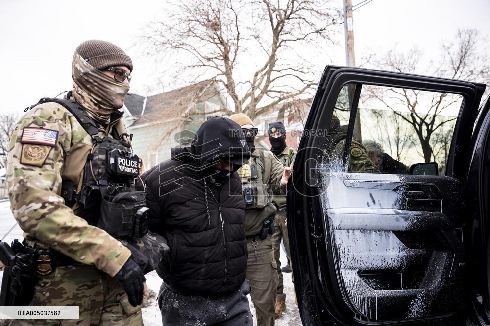 Federal Agents During A Patrol In Minneapolis