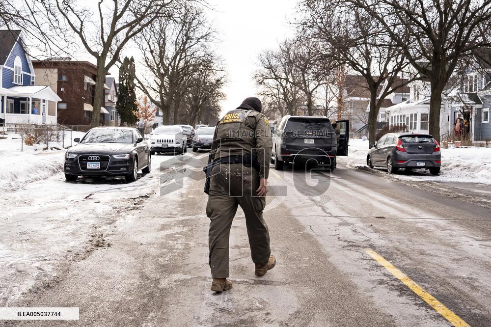 Federal Agents During A Patrol In Minneapolis