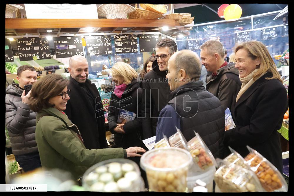 Exclusive - Walking Tour with Rachida Dati In Rue d'Auteuil - Paris