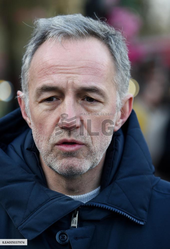 Emmanuel Gregoire and Bertrand Delanoe During A Campaign Visit - Paris