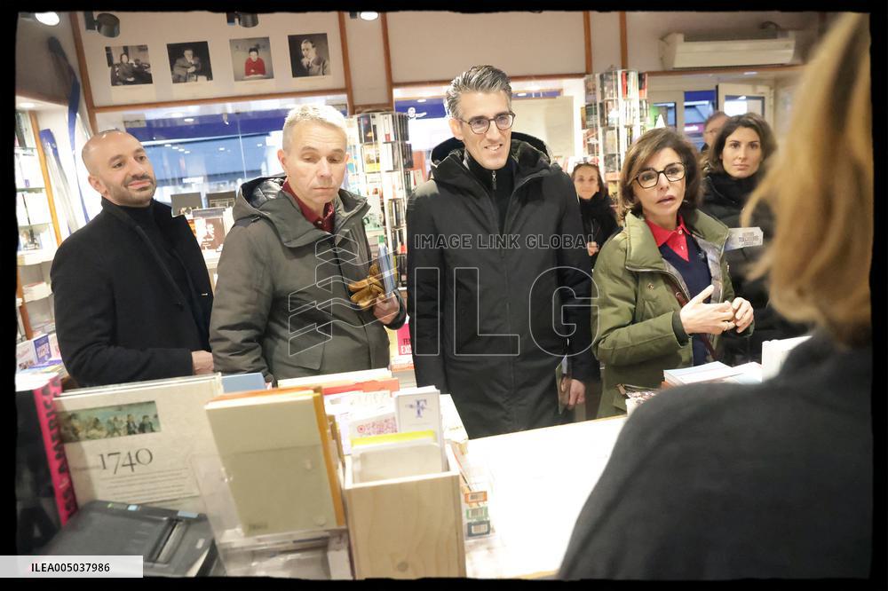 Exclusive - Walking Tour with Rachida Dati In Rue d'Auteuil - Paris