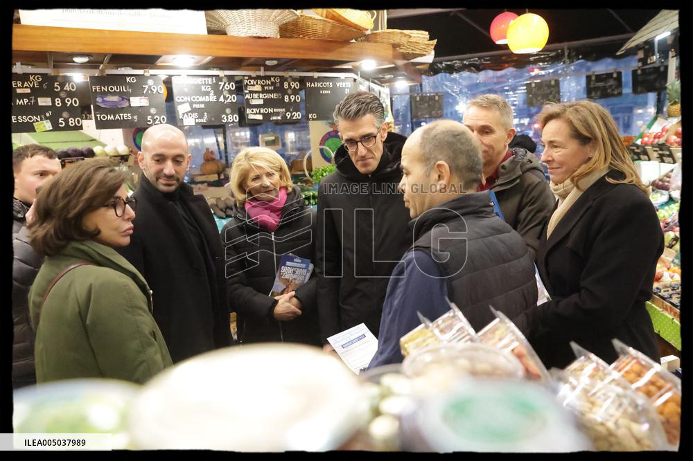 Exclusive - Walking Tour with Rachida Dati In Rue d'Auteuil - Paris