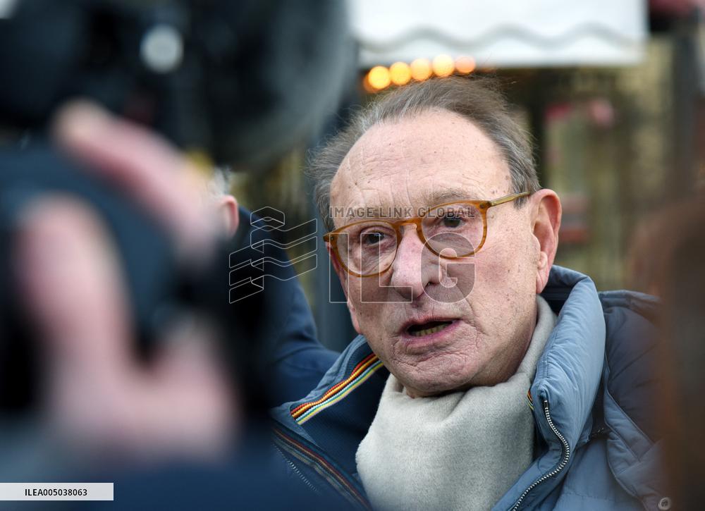 Emmanuel Gregoire and Bertrand Delanoe During A Campaign Visit - Paris