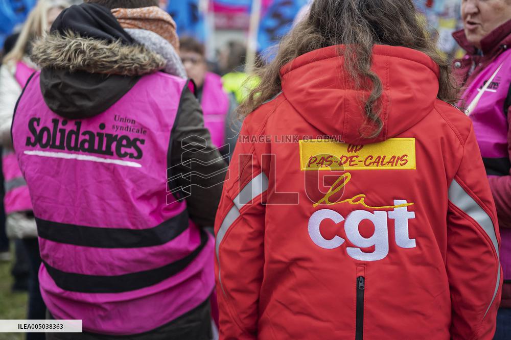 Demonstration In Support Of Djelloul Kheris In Henin-Beaumont - France