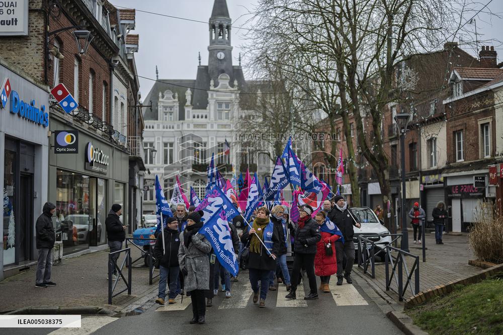 Demonstration In Support Of Djelloul Kheris In Henin-Beaumont - France