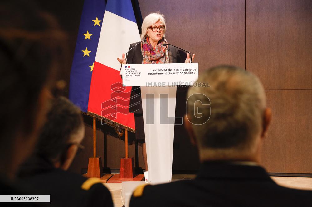 Catherine Vautrin At National Service Recruitment Campaign Launch - Paris