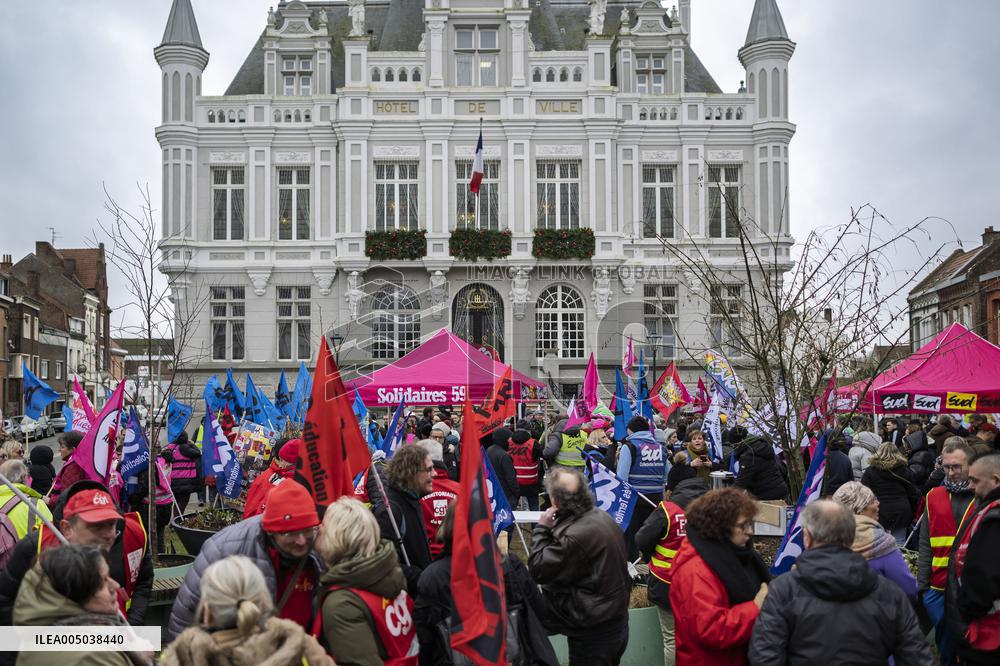 Demonstration In Support Of Djelloul Kheris In Henin-Beaumont - France