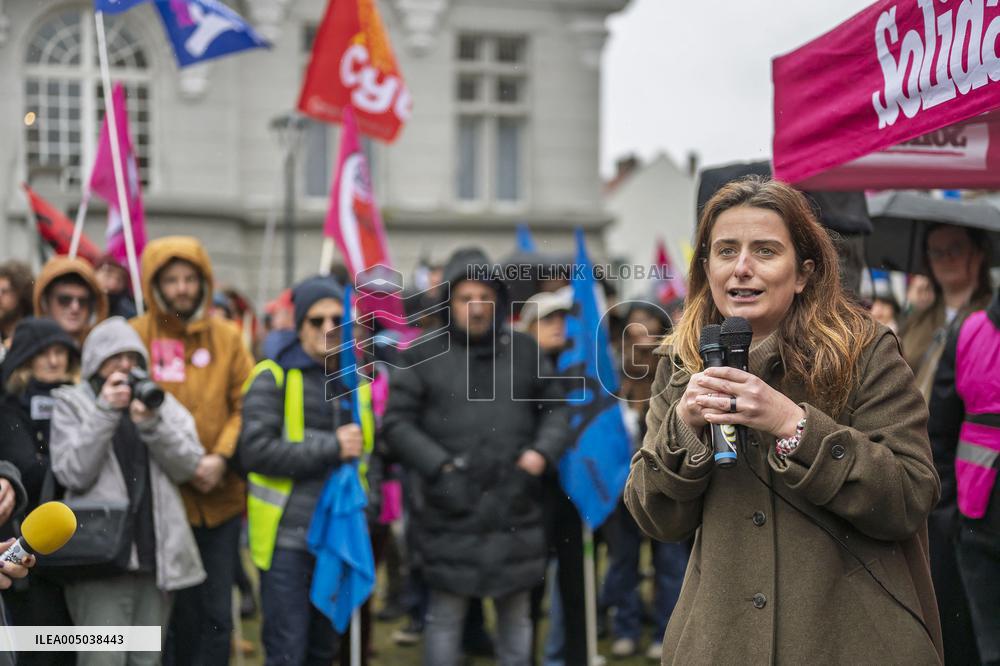 Demonstration In Support Of Djelloul Kheris In Henin-Beaumont - France