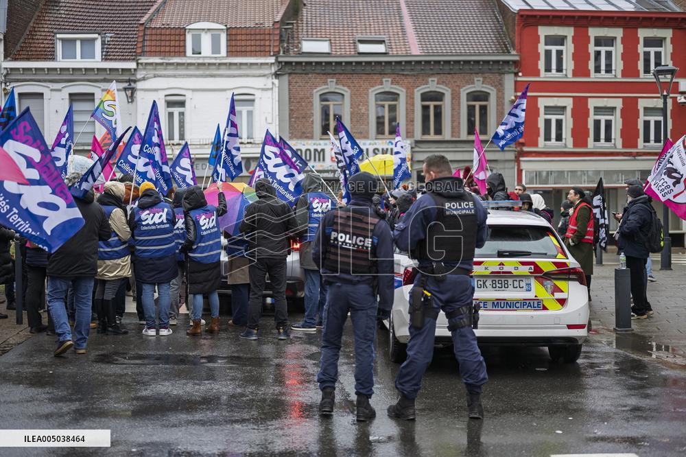Demonstration In Support Of Djelloul Kheris In Henin-Beaumont - France