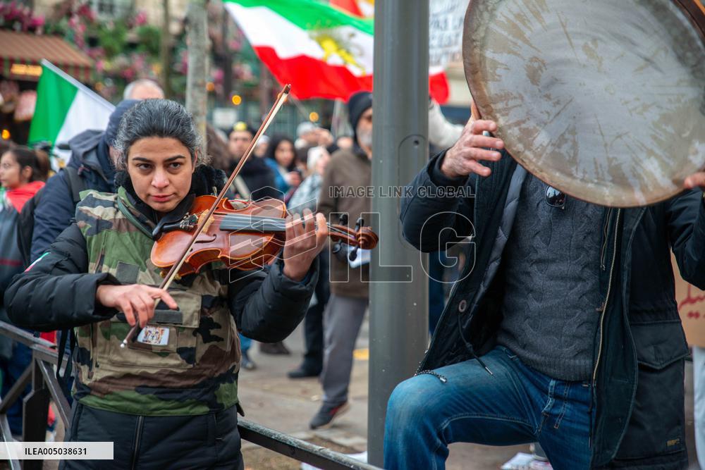 Rally in Support of The Protest in Iran - Paris