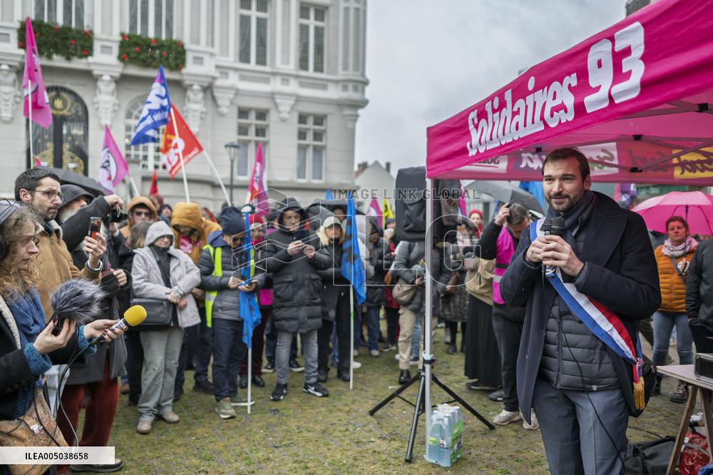Demonstration In Support Of Djelloul Kheris In Henin-Beaumont - France