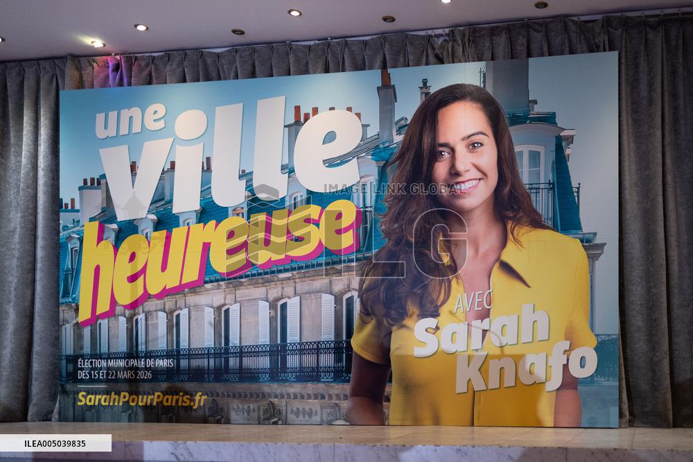 Campaign Launch of Far Right Candidate Sarah Knafo - Paris
