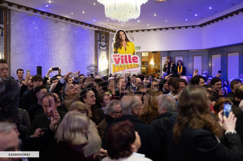 Campaign Launch of Far Right Candidate Sarah Knafo - Paris