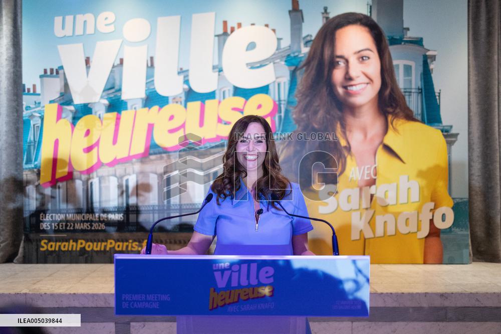 Campaign Launch of Far Right Candidate Sarah Knafo - Paris