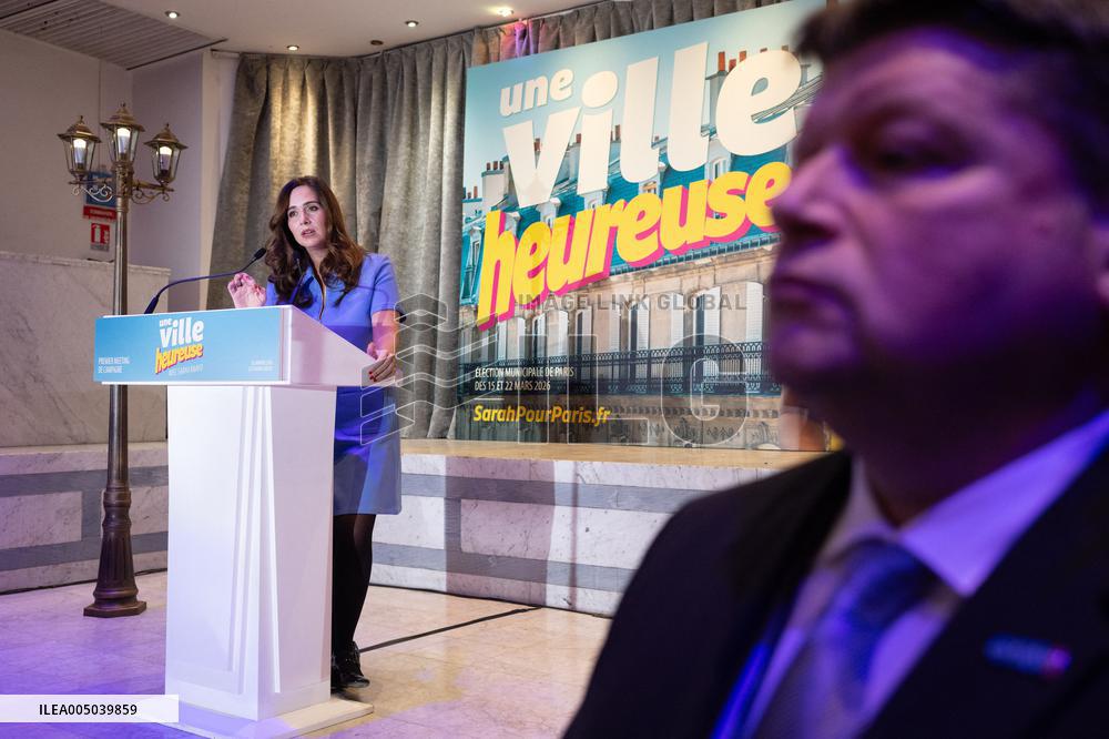Campaign Launch of Far Right Candidate Sarah Knafo - Paris