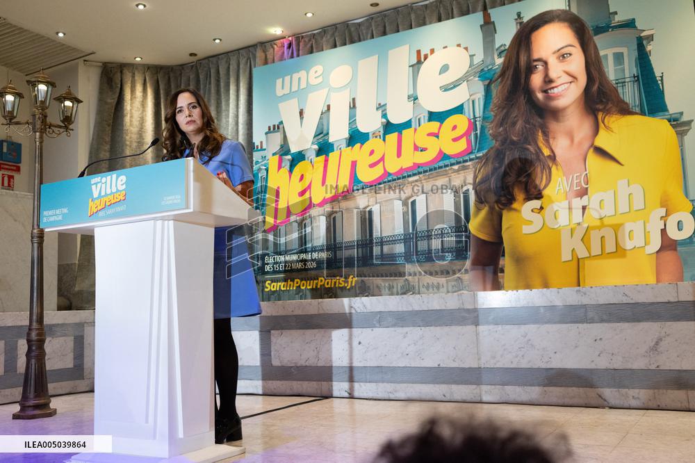 Campaign Launch of Far Right Candidate Sarah Knafo - Paris