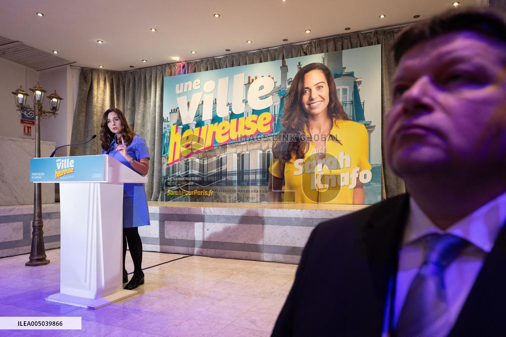 Campaign Launch of Far Right Candidate Sarah Knafo - Paris